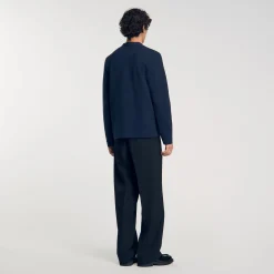 Homme SANDRO Cardigan Détail Fleur