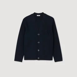 Homme SANDRO Cardigan Détail Fleur