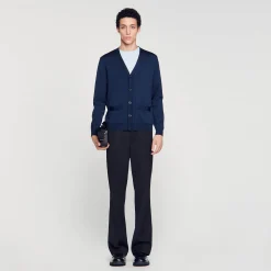 Homme SANDRO Cardigan En Maille