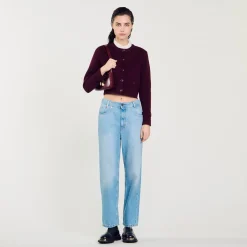 Femme SANDRO Cardigan En Maille à Col Amovible