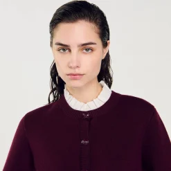 Femme SANDRO Cardigan En Maille à Col Amovible