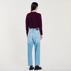 Femme SANDRO Cardigan En Maille à Col Amovible