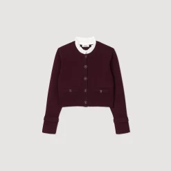 Femme SANDRO Cardigan En Maille à Col Amovible