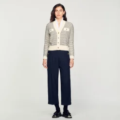 Femme SANDRO Cardigan En Maille à Rayures