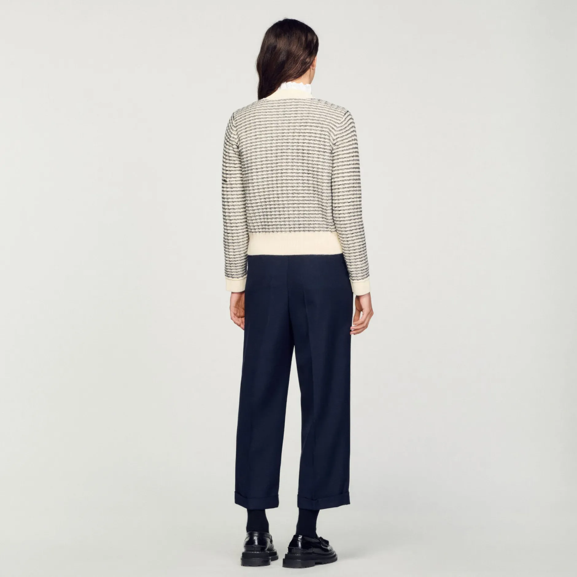 Femme SANDRO Cardigan En Maille à Rayures