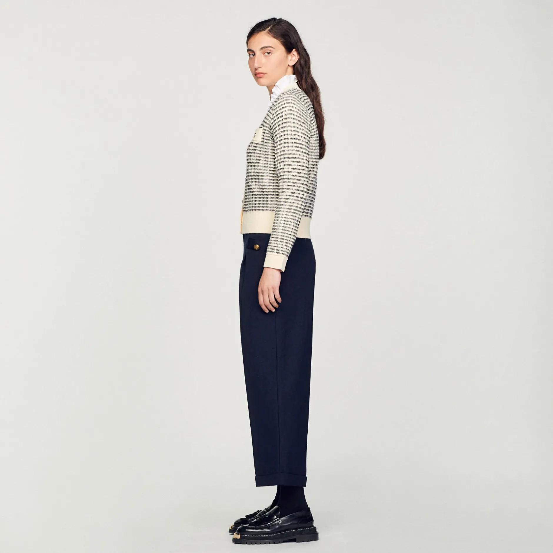 Femme SANDRO Cardigan En Maille à Rayures