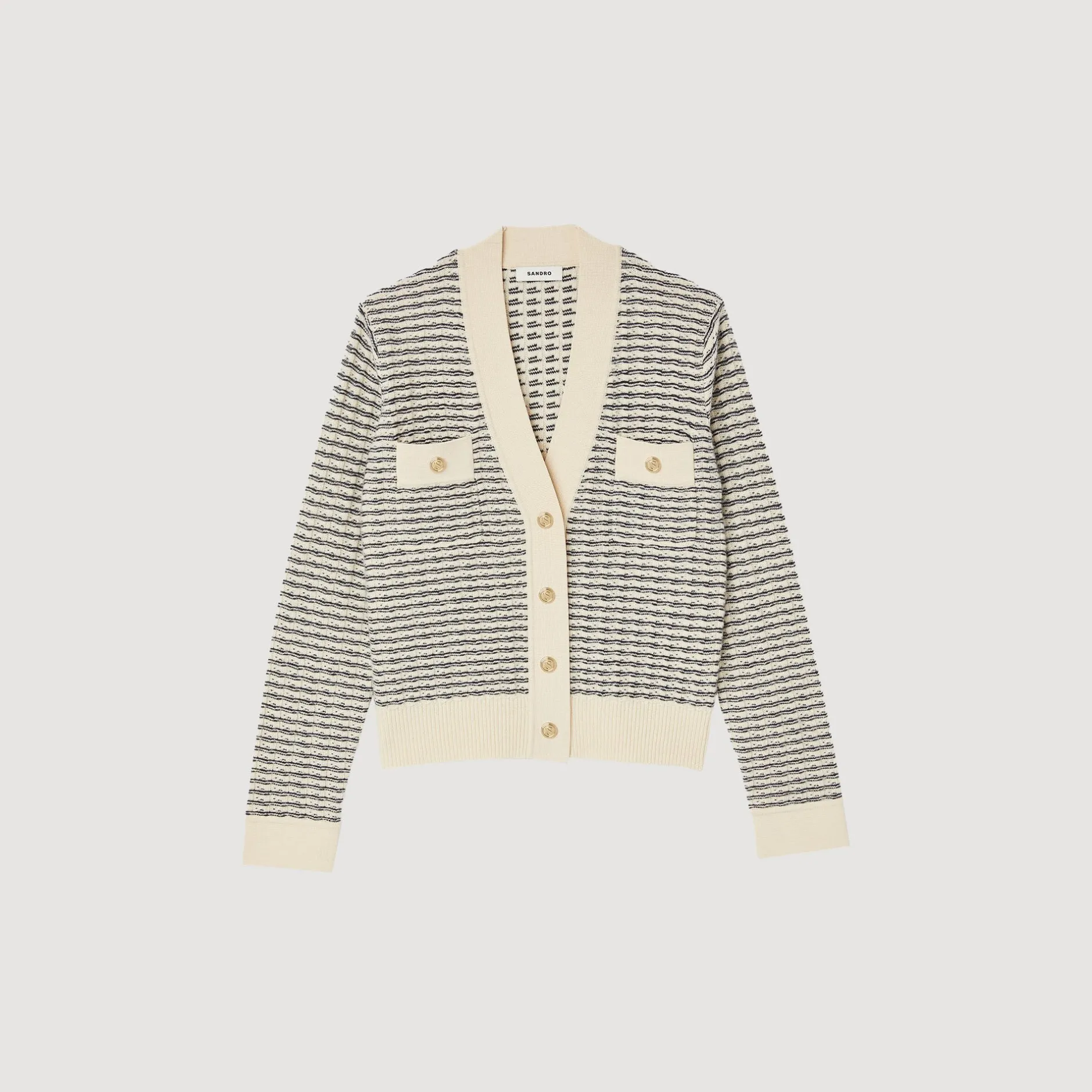 Femme SANDRO Cardigan En Maille à Rayures