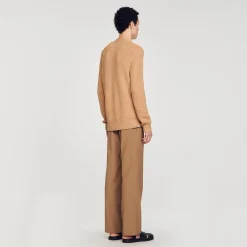Homme SANDRO Cardigan En Maille Ajourée