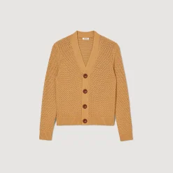 Homme SANDRO Cardigan En Maille Ajourée