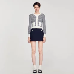 Femme SANDRO Cardigan En Maille Bouclette
