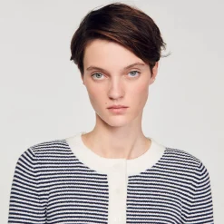 Femme SANDRO Cardigan En Maille Bouclette