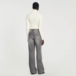 Femme SANDRO Cardigan En Maille Côtelée