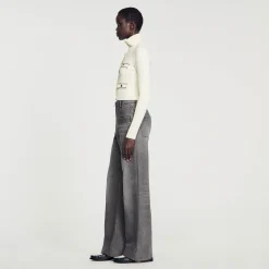 Femme SANDRO Cardigan En Maille Côtelée