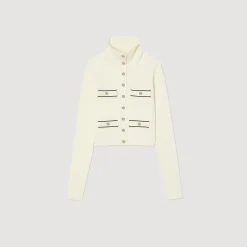 Femme SANDRO Cardigan En Maille Côtelée