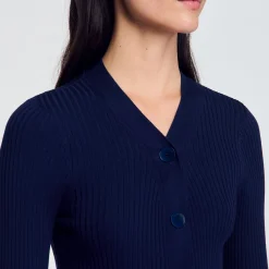 Femme SANDRO Cardigan En Maille Côtelée
