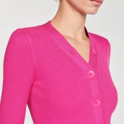 Femme SANDRO Cardigan En Maille Côtelée