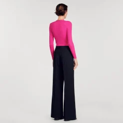 Femme SANDRO Cardigan En Maille Côtelée