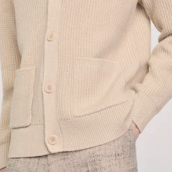 Homme SANDRO Cardigan En Maille Côtelée