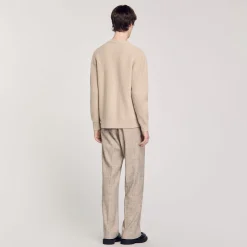 Homme SANDRO Cardigan En Maille Côtelée