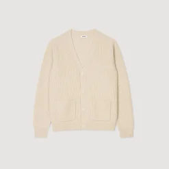 Homme SANDRO Cardigan En Maille Côtelée