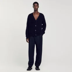 Homme SANDRO Cardigan En Maille Côtelée