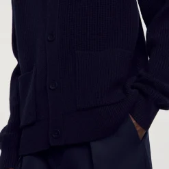 Homme SANDRO Cardigan En Maille Côtelée