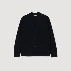 Homme SANDRO Cardigan En Maille Côtelée