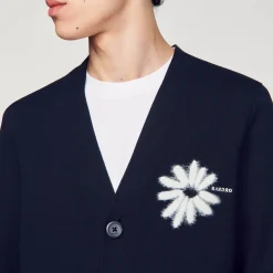 Homme SANDRO Cardigan En Maille Jacquard Fleur