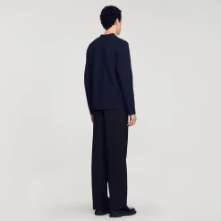 Homme SANDRO Cardigan En Maille Jacquard Fleur