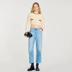 Femme SANDRO Cardigan En Maille Pointelle