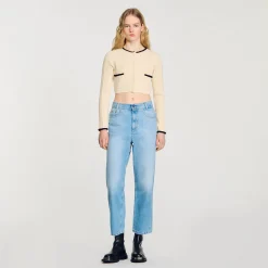 Femme SANDRO Cardigan En Maille Pointelle