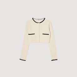 Femme SANDRO Cardigan En Maille Pointelle