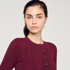Femme SANDRO Cardigan En Maille Torsadée