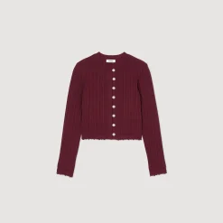 Femme SANDRO Cardigan En Maille Torsadée