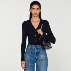 Femme SANDRO Cardigan En Viscose Certifiée