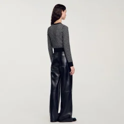 Femme SANDRO Cardigan Jacquard Carreaux