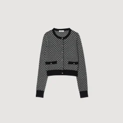 Femme SANDRO Cardigan Jacquard Carreaux