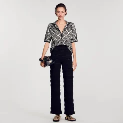 Femme SANDRO Cardigan Jacquard Fleurs