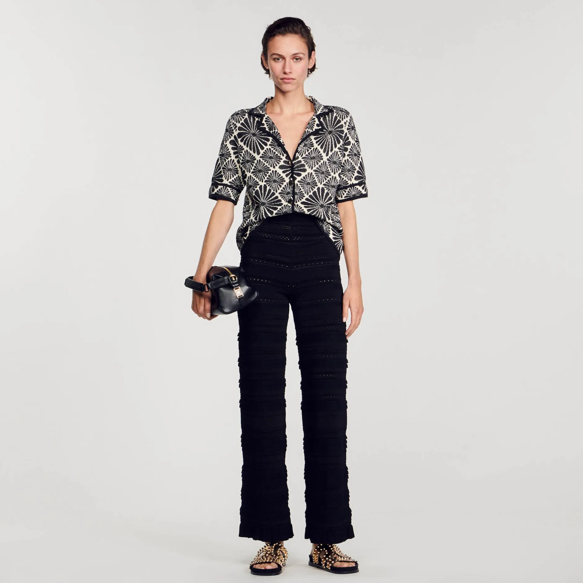 Femme SANDRO Cardigan Jacquard Fleurs