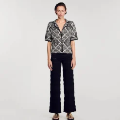 Femme SANDRO Cardigan Jacquard Fleurs