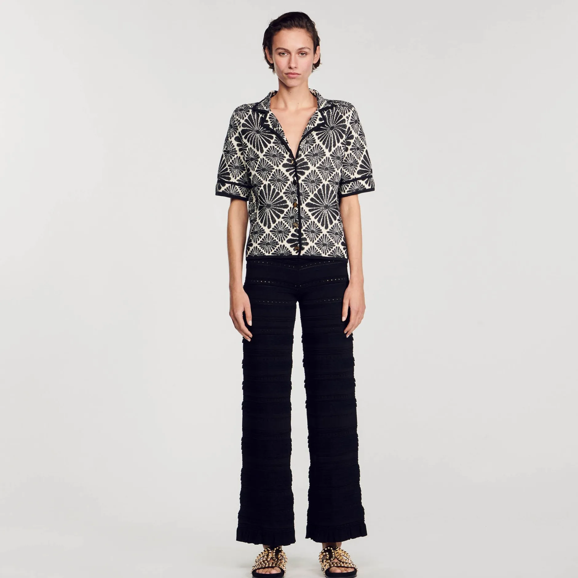 Femme SANDRO Cardigan Jacquard Fleurs