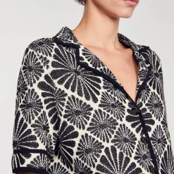Femme SANDRO Cardigan Jacquard Fleurs