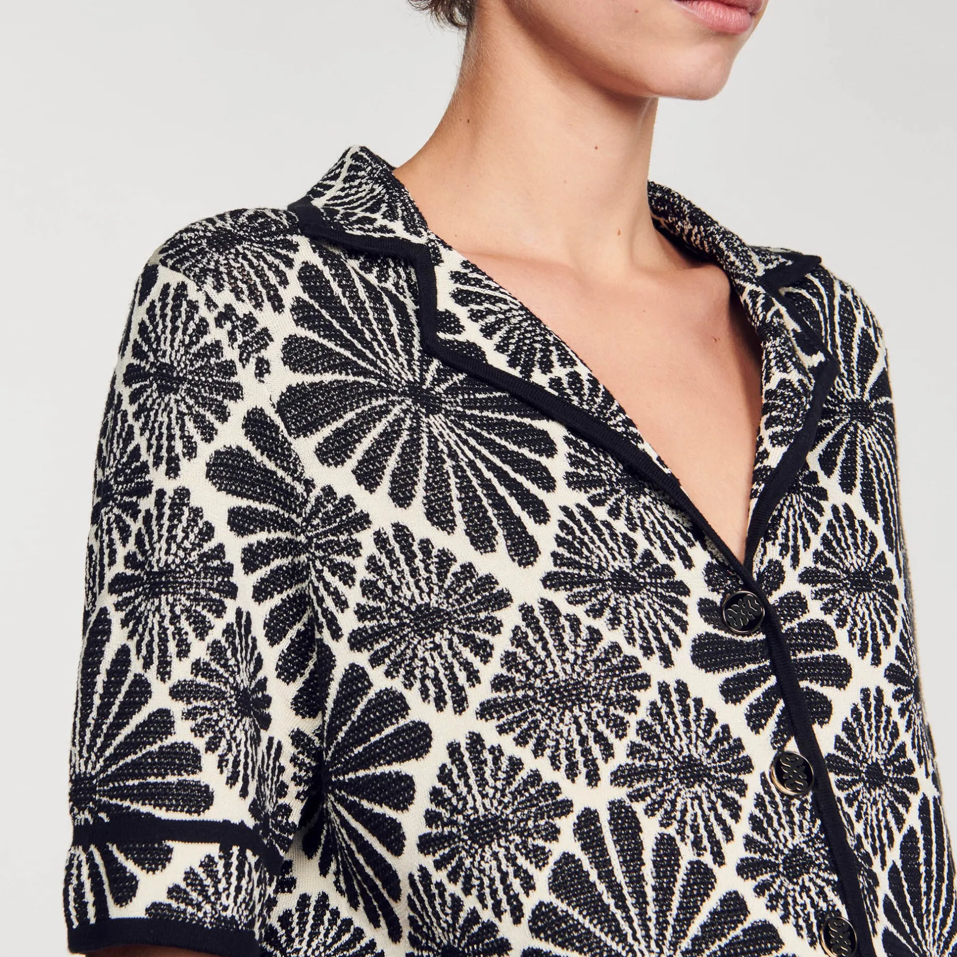 Femme SANDRO Cardigan Jacquard Fleurs