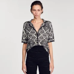 Femme SANDRO Cardigan Jacquard Fleurs