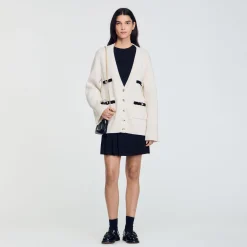 Femme SANDRO Cardigan Long En Laine