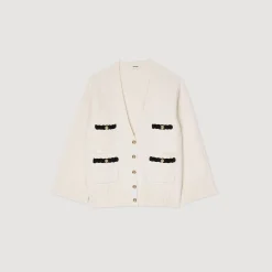 Femme SANDRO Cardigan Long En Laine