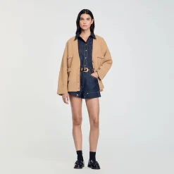 Femme SANDRO Cardigan Long En Laine