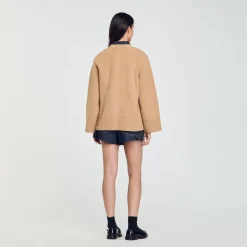 Femme SANDRO Cardigan Long En Laine