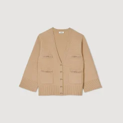 Femme SANDRO Cardigan Long En Laine