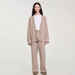 Femme SANDRO Cardigan Long Strassé